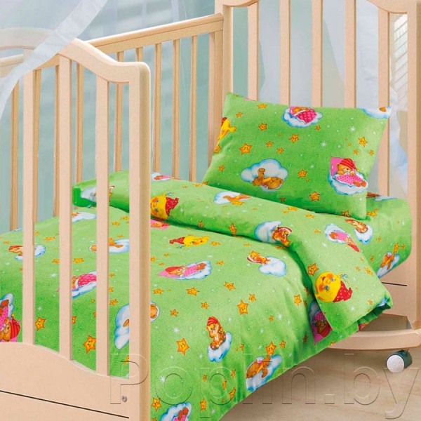 Облачко в зеленом / комплект детский (в кроватку)