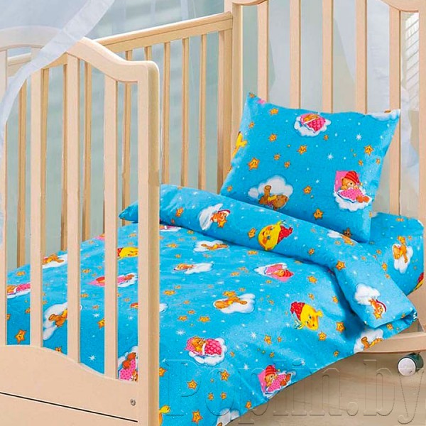 Облачко в синем / комплект детский (в кроватку)